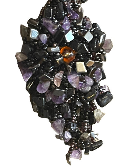 Multi strand seed bead & amethyst lovely Necklace