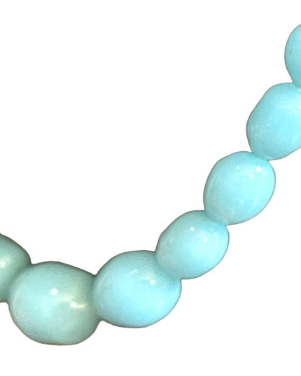 Antique handmade Lampwork sky baby Blue glass graduated bead necklace