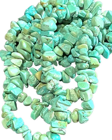 Vintage export dyed howlite faux turquoise Chip long 36”’necklace