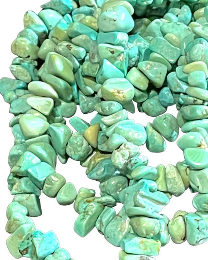 Vintage export dyed howlite faux turquoise Chip long 36”’necklace