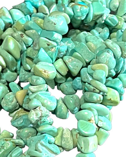 Vintage export dyed howlite faux turquoise Chip long 36”’necklace