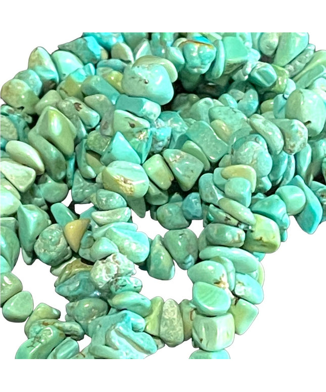Vintage export dyed howlite faux turquoise Chip long 36”’necklace
