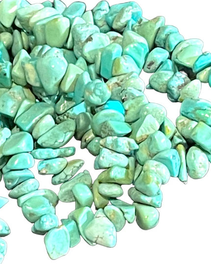 Vintage export dyed howlite faux turquoise Chip long 36”’necklace