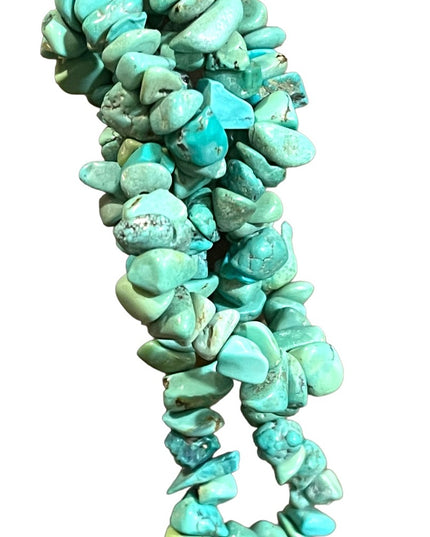 Vintage export dyed howlite faux turquoise Chip long 36”’necklace