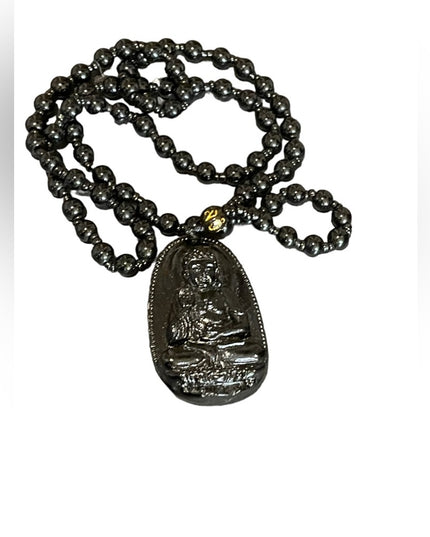 Buddah Black obsidian prayer beads necklace bead