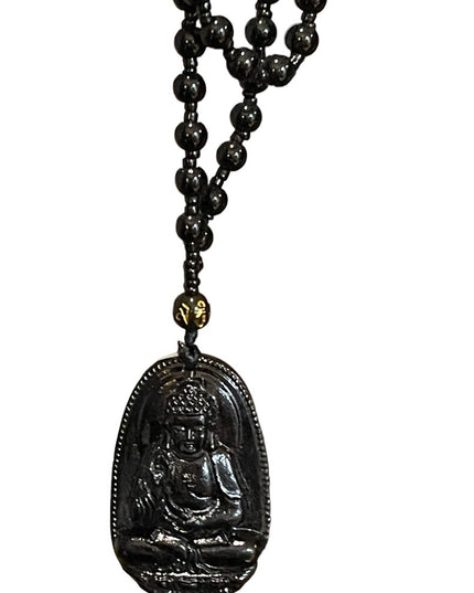 Buddah Black obsidian prayer beads necklace bead