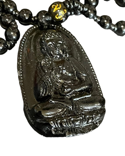 Buddah Black obsidian prayer beads necklace bead
