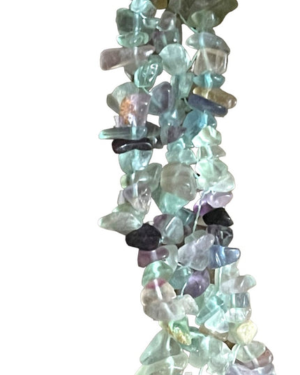 Choker Necklace Rainbow fluorite stone chip chunky handmade import Necklace