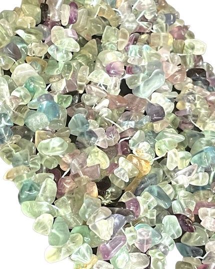 Choker Necklace Rainbow fluorite stone chip chunky handmade import Necklace