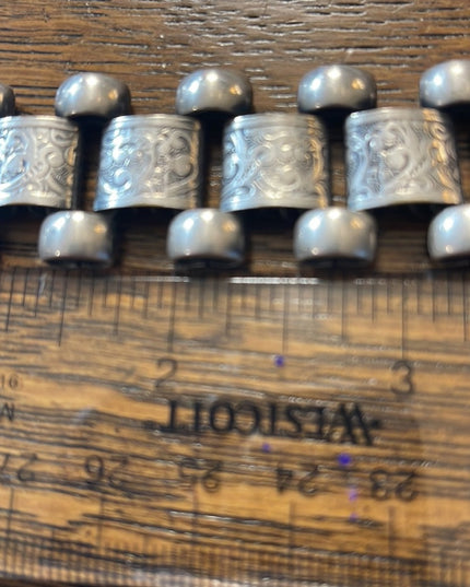 Antique Victorian silver book chain etched necklace