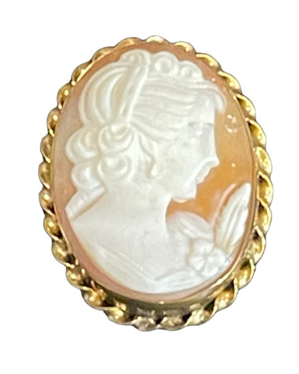 Vintage 14k Gold filled GF Stunning sardonyx carved cameo brooch pendant