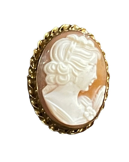 Vintage 14k Gold filled GF Stunning sardonyx carved cameo brooch pendant