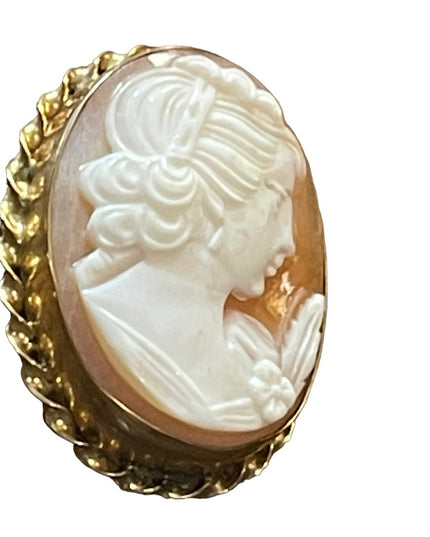Vintage 14k Gold filled GF Stunning sardonyx carved cameo brooch pendant