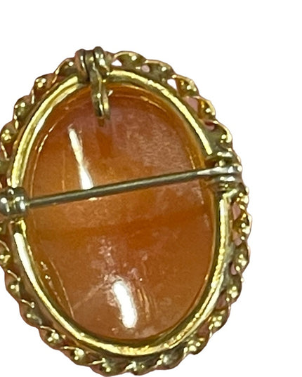 Vintage 14k Gold filled GF Stunning sardonyx carved cameo brooch pendant