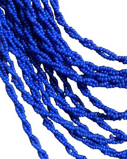Lovely Nautical Blue seed beed graduated MULTI strand hand made necklace