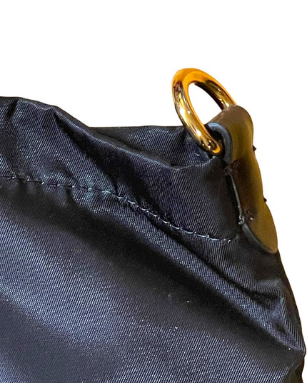 BURBERRY Nylon London England Print Logo Flat Tote Bag Black Authentic shopper