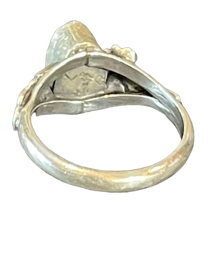 Vintage 1940s Sterling silver 925 turquoise LB Eagle native Southwestern ring