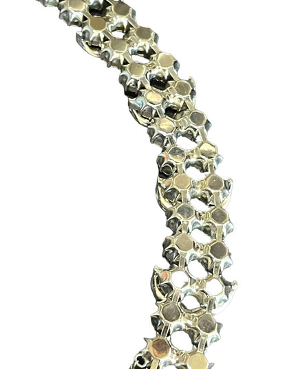 Stunning silver finish silver rhinestone crystal chubky 1960s bracelet quality