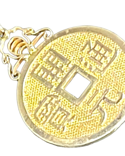 Vintage Chinese Export Sterling silver lucky coin pendant