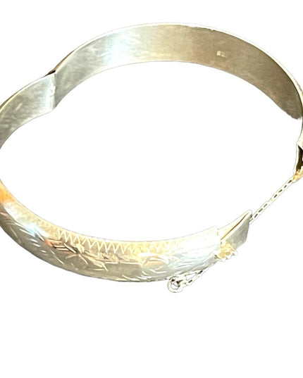 Vintage Sterling silver 925 etched bangle