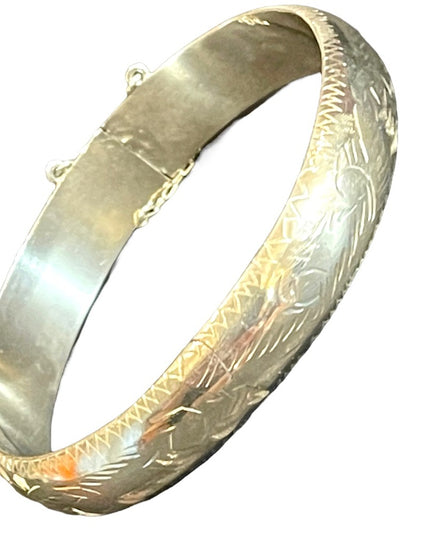 Vintage Sterling silver 925 etched bangle