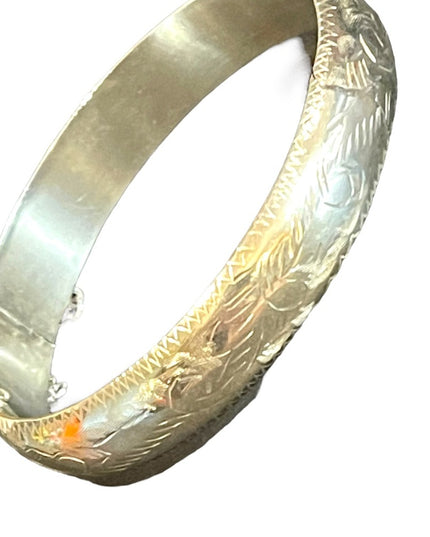 Vintage Sterling silver 925 etched bangle
