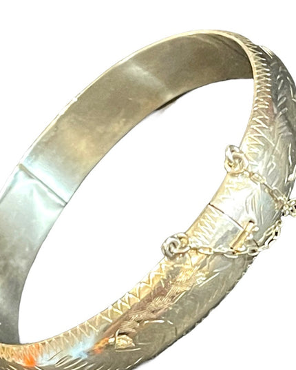 Vintage Sterling silver 925 etched bangle
