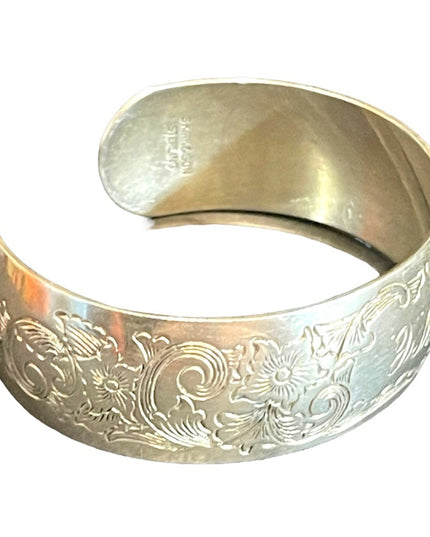 Stunning vintage S Kirk & Son Etched sterling silver 925 Bangle