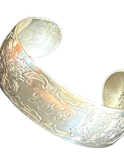 Stunning vintage S Kirk & Son Etched sterling silver 925 Bangle