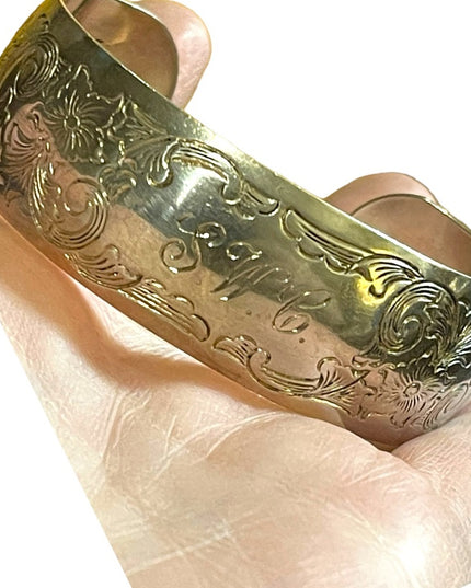 Stunning vintage S Kirk & Son Etched sterling silver 925 Bangle