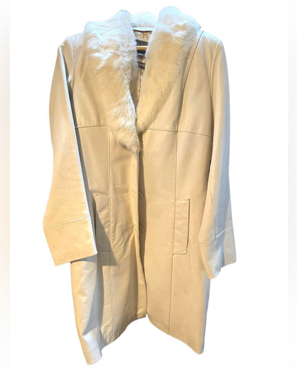 NWOT Wilsons Leather Winter white fox fur collar  3/4 Coat jacket Thinsulate
