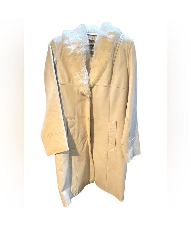 NWOT Wilsons Leather Winter white fox fur collar  3/4 Coat jacket Thinsulate