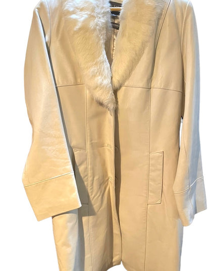 NWOT Wilsons Leather Winter white fox fur collar  3/4 Coat jacket Thinsulate