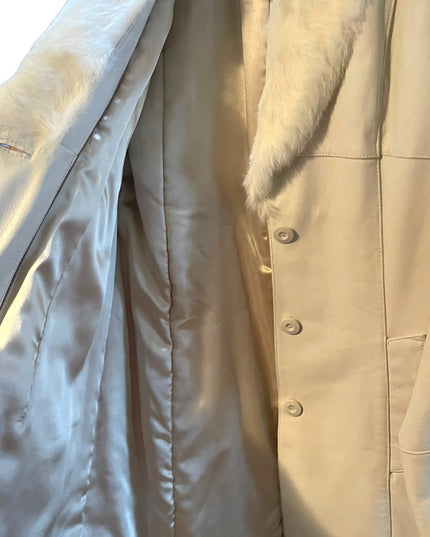 NWOT Wilsons Leather Winter white fox fur collar  3/4 Coat jacket Thinsulate