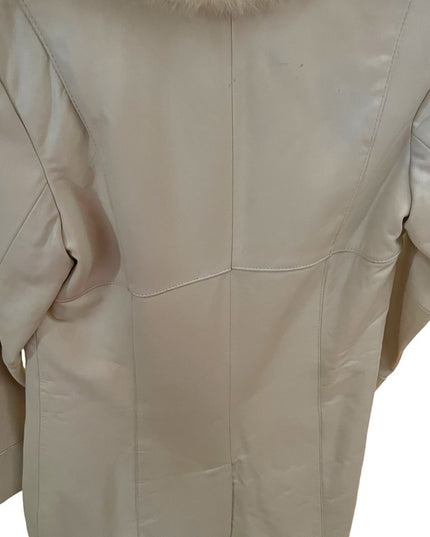 NWOT Wilsons Leather Winter white fox fur collar  3/4 Coat jacket Thinsulate