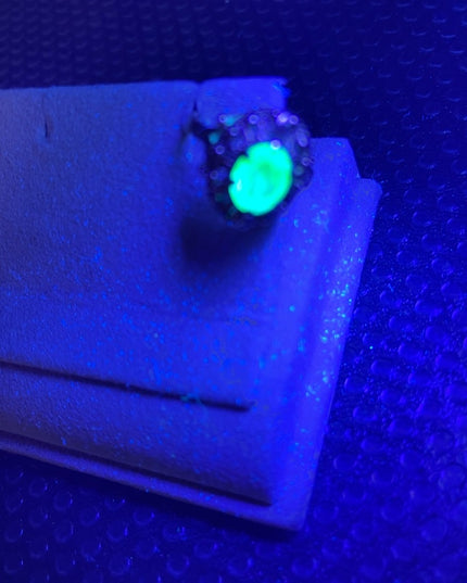 Antique Vaseline Glass 10k Gold ring green Uranium glass