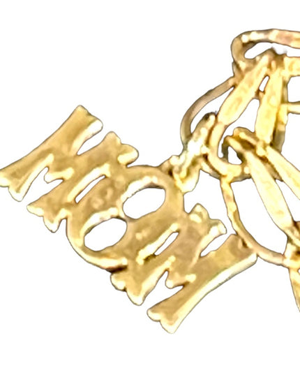 Vintage Solid 10k Gold Charm bracelet with MOM charm