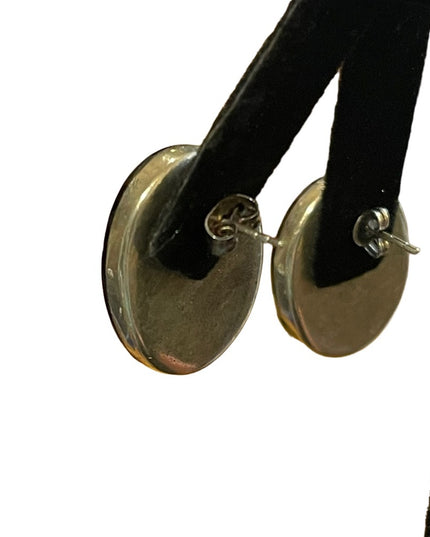 Norwegian Design ND Sterling silver black onyx Modernist earrings