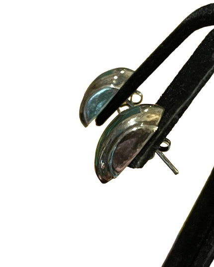 Vintage sterling silver 925 Malachite earrings Mexico