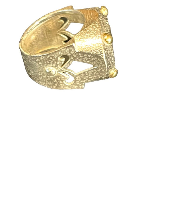 Stunning Smokey Topaz sterling silver artisan Israel VLD hefty designer ring