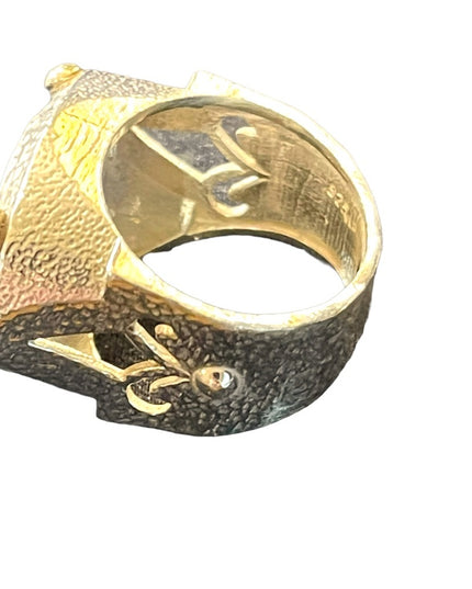 Stunning Smokey Topaz sterling silver artisan Israel VLD hefty designer ring