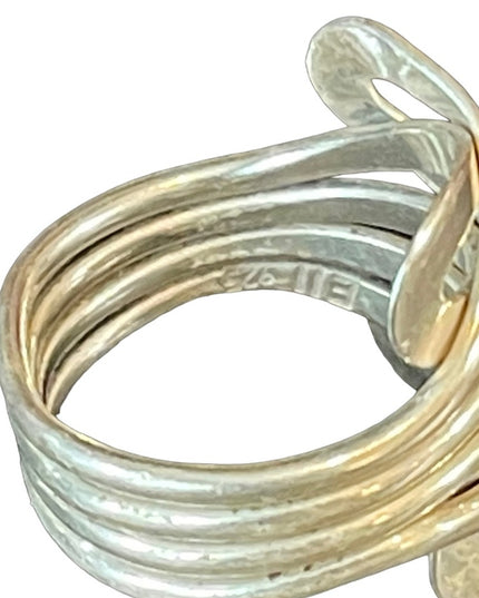 Sterling silver 925 ELL Multi layer wrap wide band ring