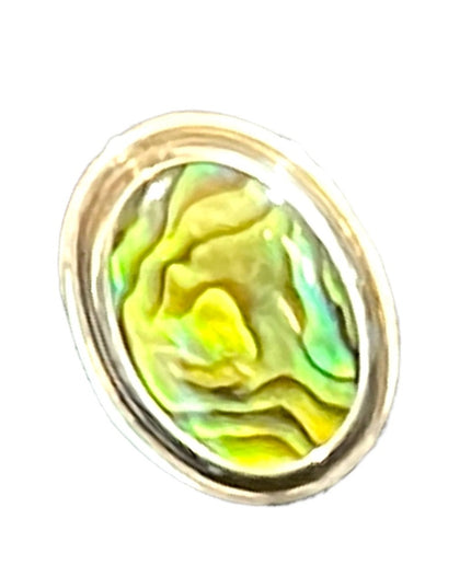 Stunning sterling silver 925 encased Abalone oval ring