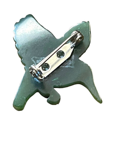 Vintage Hand Carved Jade Humming Bird brooch 💗