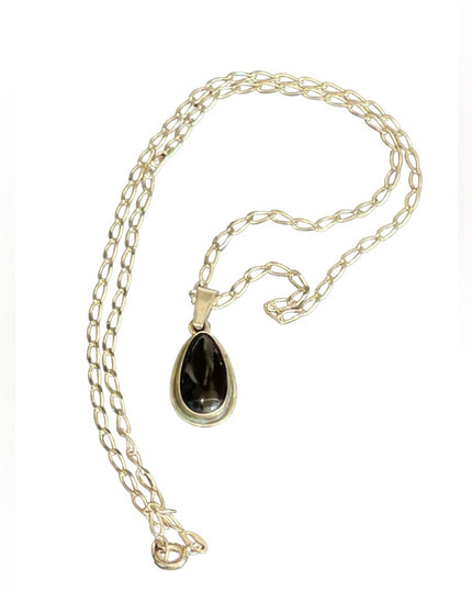 Sterling silver 925 Black onyx pendant necklace 20”