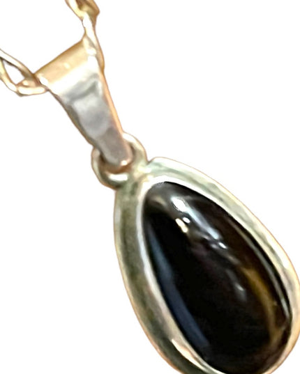 Sterling silver 925 Black onyx pendant necklace 20”