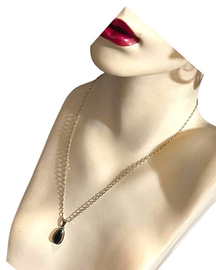 Sterling silver 925 Black onyx pendant necklace 20”