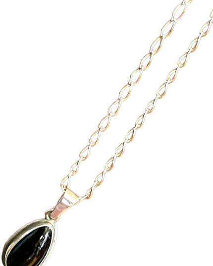 Sterling silver 925 Black onyx pendant necklace 20”