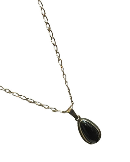 Sterling silver 925 Black onyx pendant necklace 20”