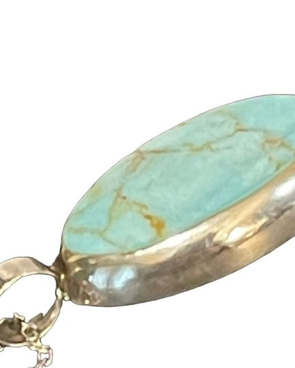Sterling silver 925 Synthetic turquoise? Pendant necklace